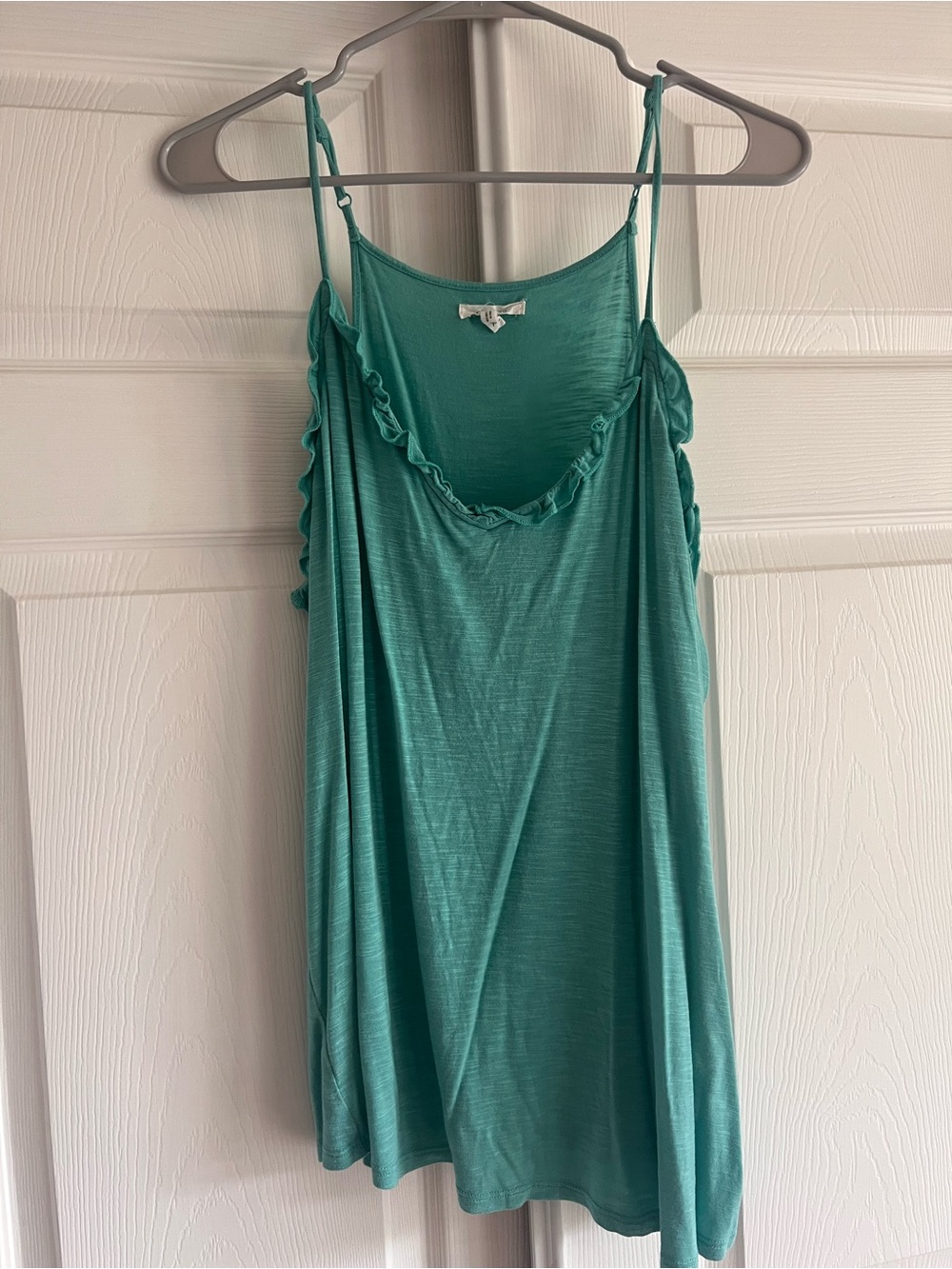 Maurices Teal Ruffle-Trim Spaghetti Strap tank top